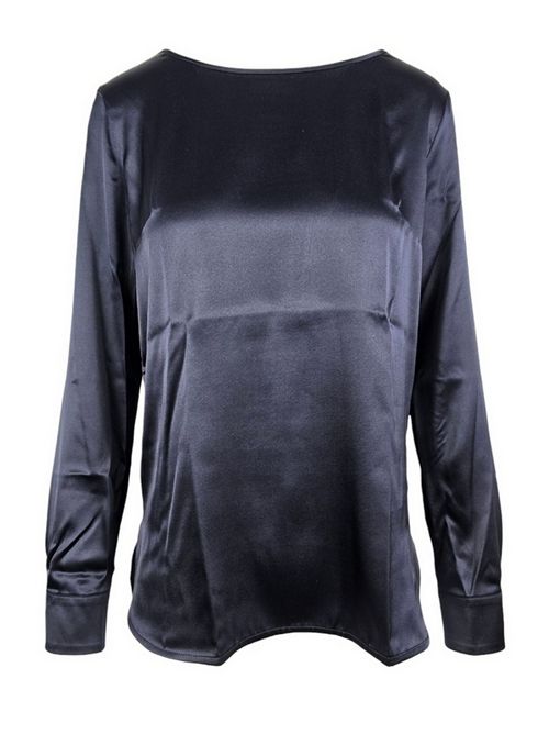camicia donna girocollo raso blu Camicetta Snob | 555-31420146